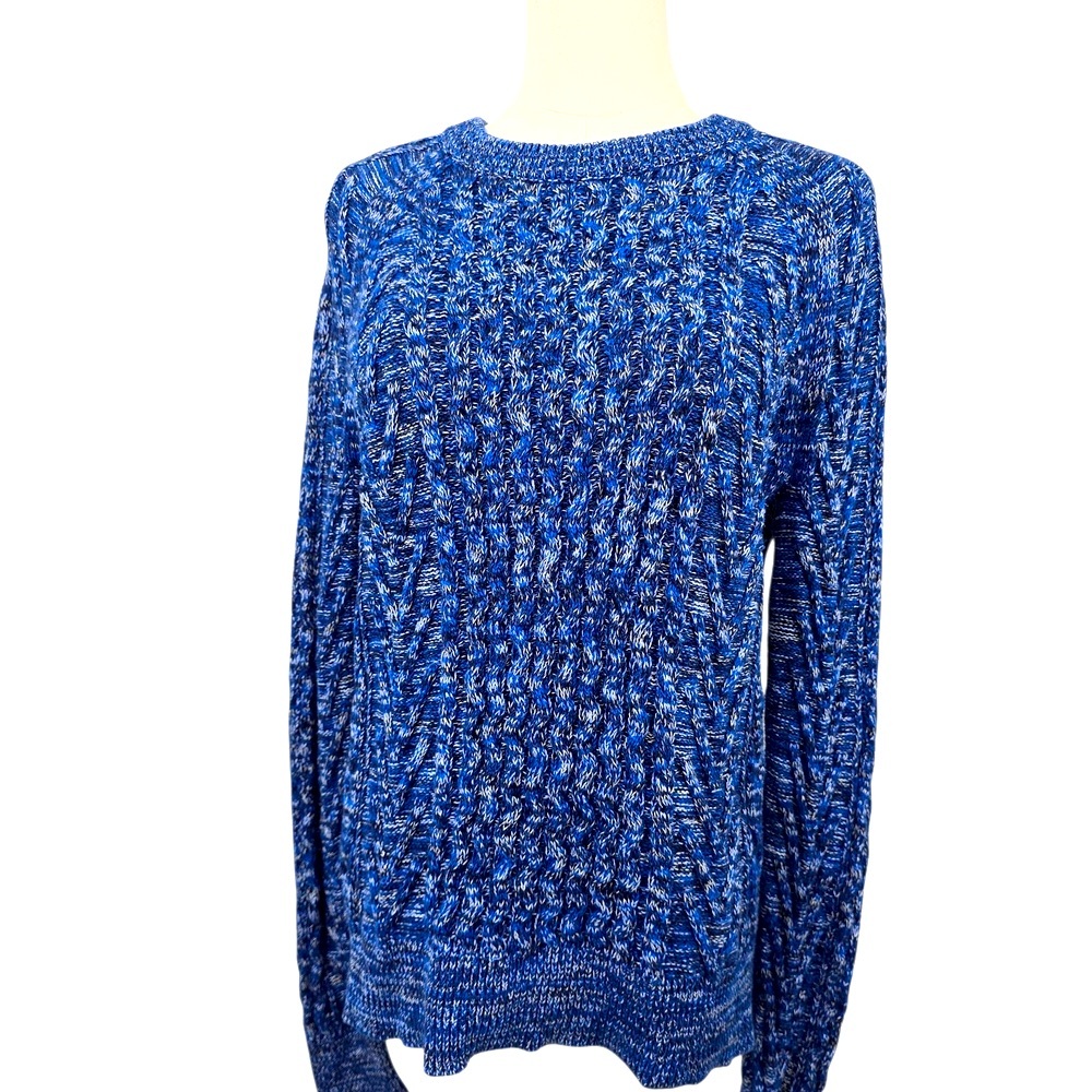GAP Blue and Black Marled Crew Neck Sweater 100% Cotton Size M‎